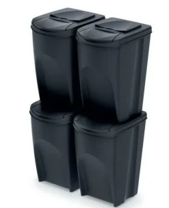 PROSPERPLAST KOSZE DO SEGRGACJI ŚMIECI KAMIENNY SZARY SET4 35L