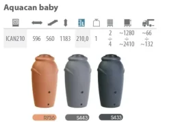 PROSPERPLAST POJEMNIK NA DESZCZÓWKĘ ANTRACYT AQUACAN BABY 210L