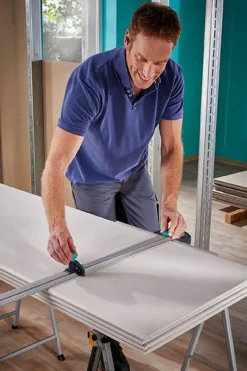 Prowadnica do płyt z karton-gipsu Wolfcraft - T z docinakiem równoległym