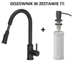 STEINER JULIA CZARNY MAT 3673500BLM + STEINER KEIRA CZARNY DOZOWNIK DO PŁYNU