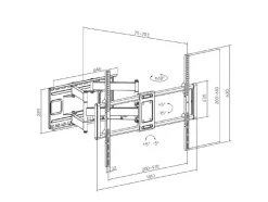 UCHWYT DO DUŻYCH TV 65 - 120 cali Max Podwójne Ramię 1482