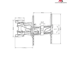 Uchwyt do TV 26 - 70 , 75 cali Podwójne ramię Uchylny