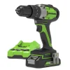 24V wiertarko-wkrętarka Greenworks GD24DD35K2 zestaw ładowarka + aku 2Ah + walizka
