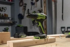 24V wiertarko-wkrętarka Greenworks GD24DD35K2 zestaw ładowarka + aku 2Ah + walizka