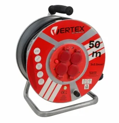 VERTEX.PRZEDŁUŻACZ NA METELOWYM BĘBNIE 50m 3x2,5mm