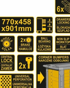 VOREL SZAFKA WARSZTATOWA 6 - SZUFLAD 58539