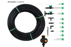 WĄŻ KROPLUJĄCY WATER FLOW DRIP ZESTAW 50m Z ZEGAREM PRZEPŁYWU WODY