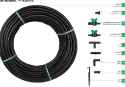 WĄŻ KROPLUJĄCY WATER FLOW DRIP ZESTAW 100m Z ZEGAREM PRZEPŁYWU WODY