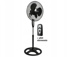 WENTYLATOR PODŁOGOWY CZARNY+PILOT 40cm