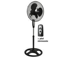 WENTYLATOR PODŁOGOWY CZARNY+PILOT 40cm