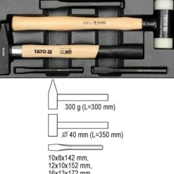 YATO WKŁADKA DO SZUFLADY ZESTAW MŁOTKI + PRZECINAKI 5 elem. 5540