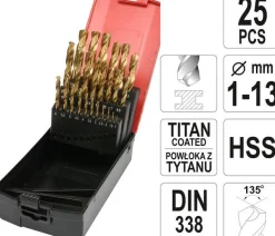 YATO ZESTAW WIERTEŁ DO METALU HSS-TiN 25szt. 1-13mm