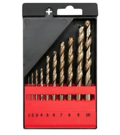 YATO ZESTAW WIERTEŁ DO METALU HSS 10 elem. 1, 2, 3, 4, 5, 6 ,7, 8, 9, 10mm, KOBALT