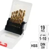 YATO ZESTAW WIERTEŁ DO METALU HSS-TiN 19szt. 1-10mm.
