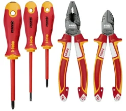Zestaw 3 wkrętaków FELO - ERGONIC VDE  4,0/PH1/PH2 + obcinaczki boczne VDE 160 / kombinerki VDE 180