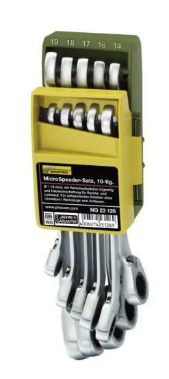 Zestaw kluczy MicroSpeeder w składanym uchwycie 8-19 mm [10 części]