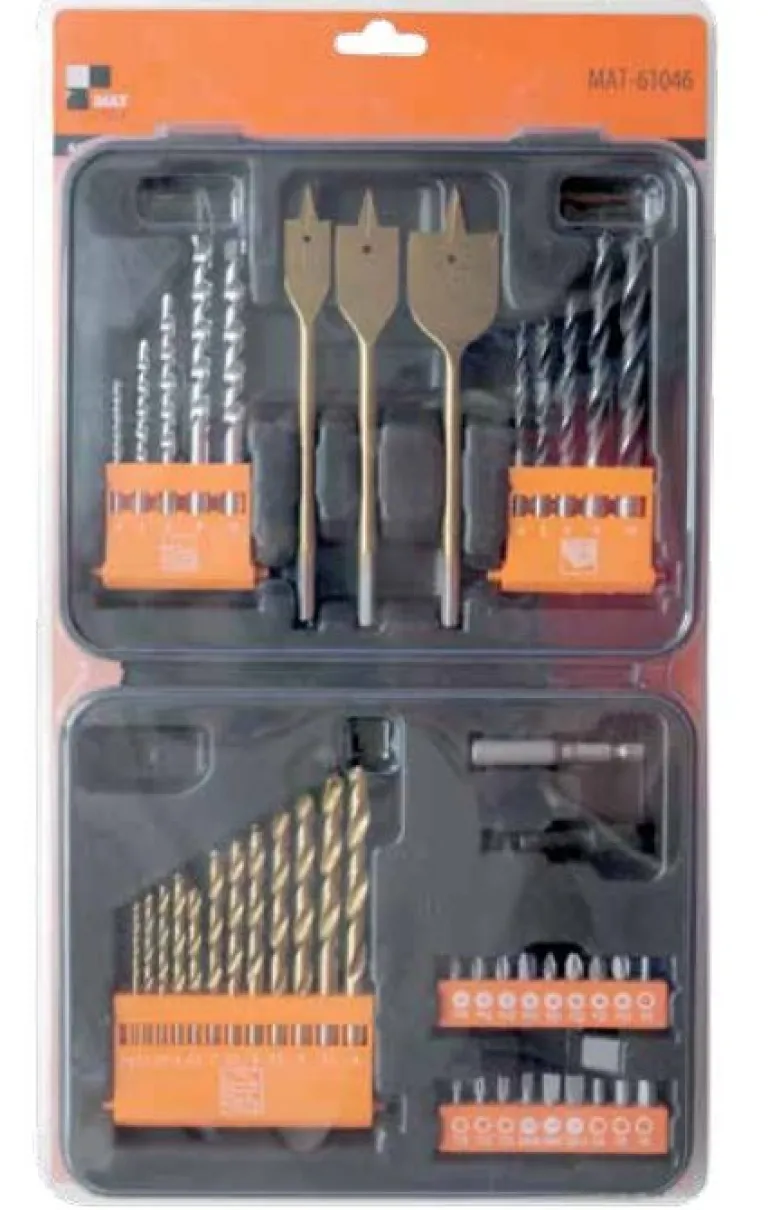 Zestaw wierteł i grotów 46szt. - MAT-61046